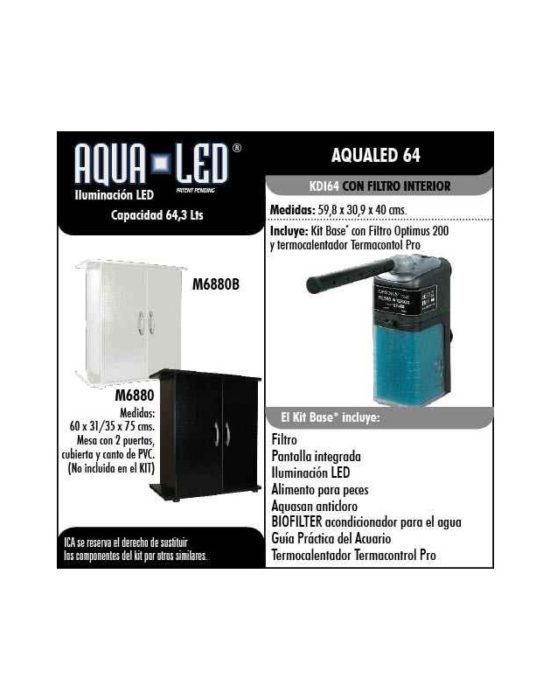 Kit 64 Litros Filtro Interior/LED
