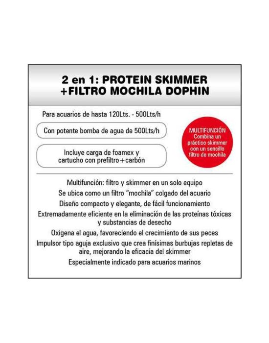 PROTEIN SKIMMER + FILTRO MOCHILA DOPHIN